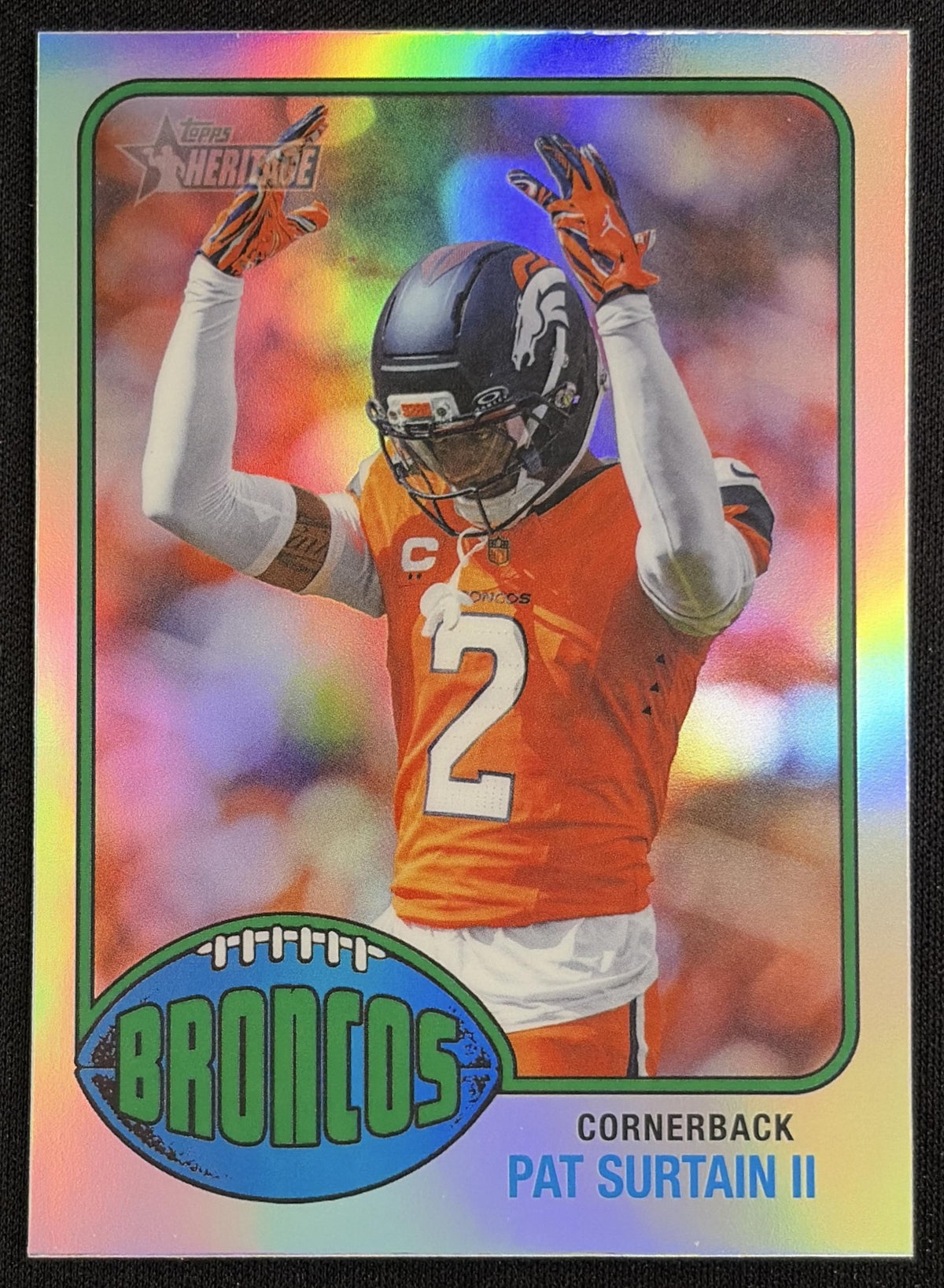 Pat Surtain II 2026 Topps Heritage Chrome Refractor Broncos