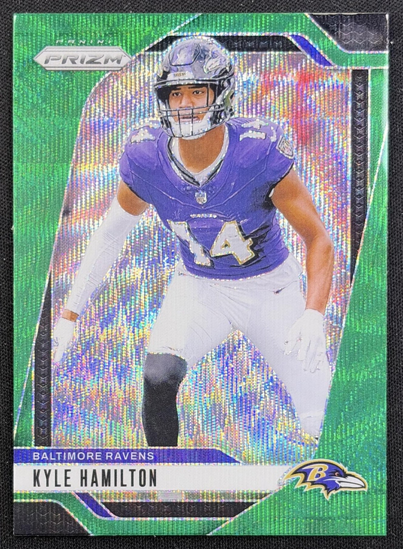 Kyle Hamilton 2024 Panini Prizm Green Wave Ravens front