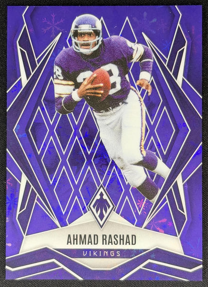 Ahmad Rashad 2025 Panini Phoenix Purple Winter Prizm /249 Vikings Sports Trading Cards