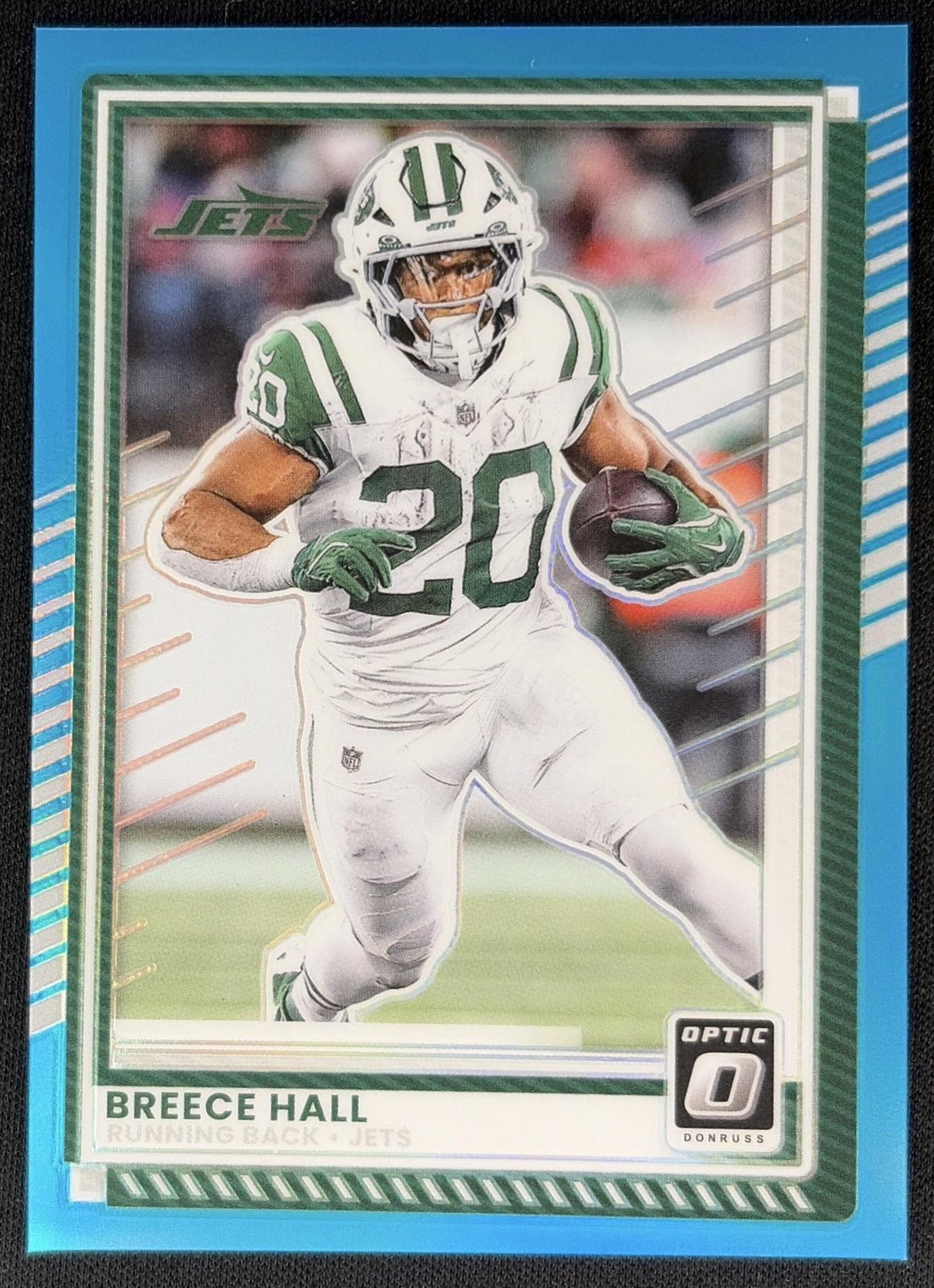 Breece Hall 2025 Panini Donruss Optic Aqua Prizm /349 Jets Default Title Sports Trading Cards