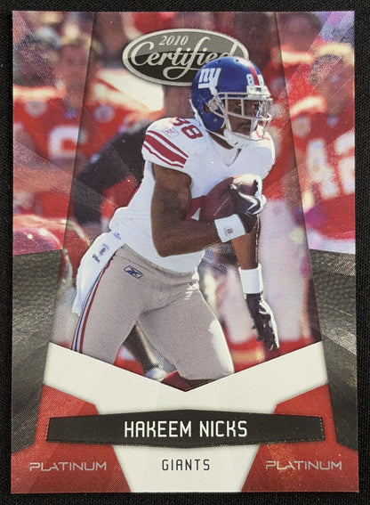 Hakeem Nicks 2010 Panini Certified Platinum Red /999 Giants
