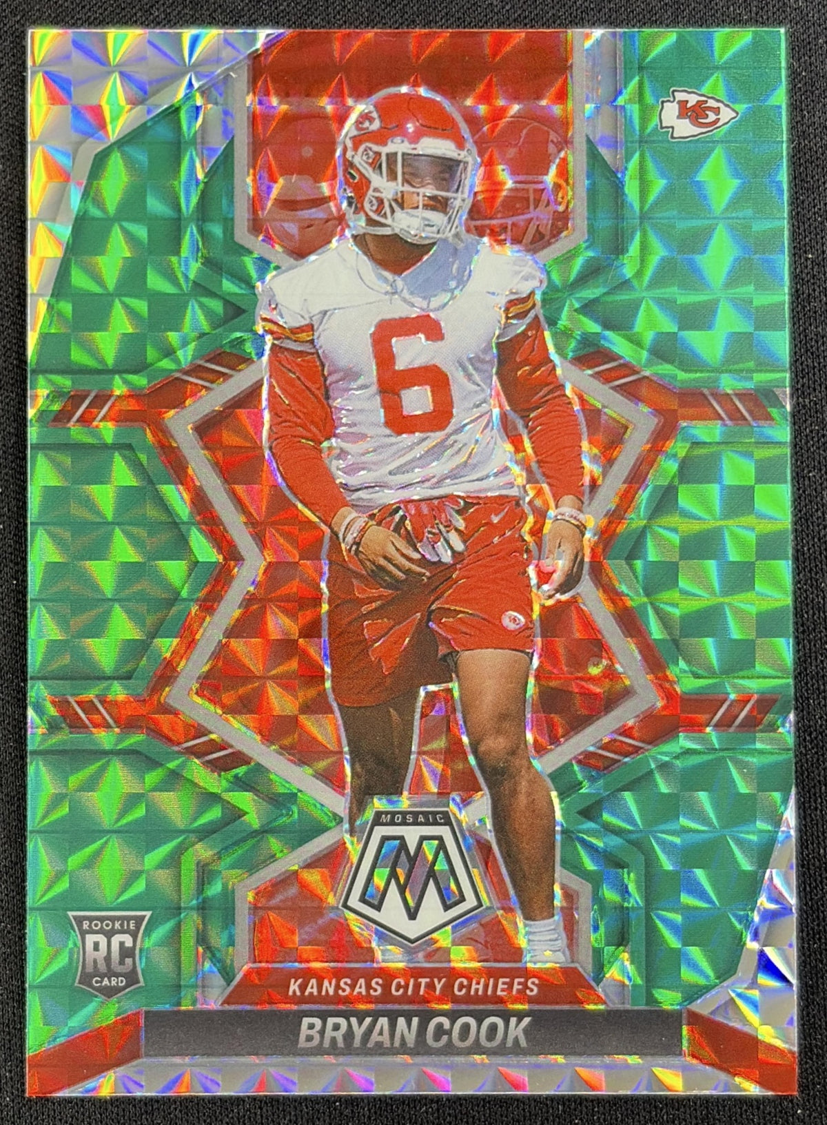 Bryan Cook 2022 Panini Mosaic Green Chiefs Sports Trading Card