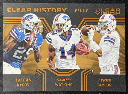 Sammy Watkins LeSean McCoy Tyrod Taylor 2016 Clear Vision History Trios Bronze /79 Bills Sports Trading Cards