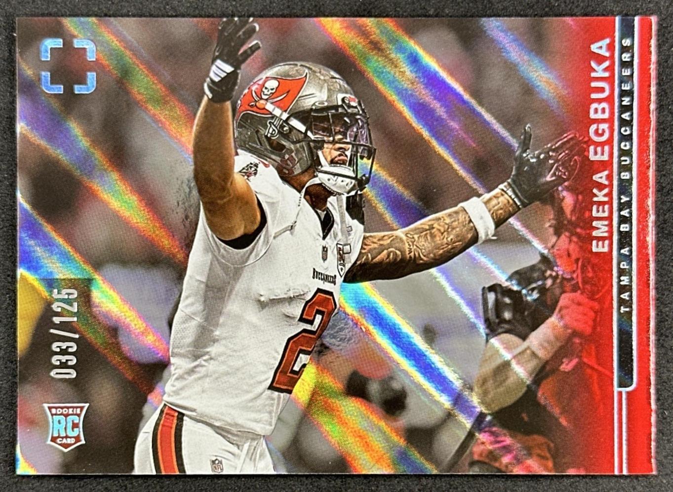 Emeka Egbuka 2025 Panini PhotoGenic Rookies Horizontal Red /125 Buccaneers Sports Trading Cards