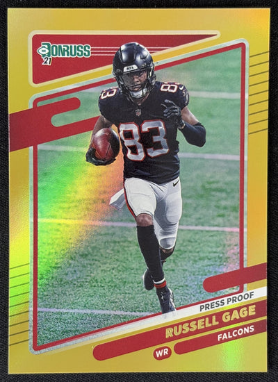 Russell Gage 2021 Panini Donruss Press Proof Premium Falcons Sports Trading Card