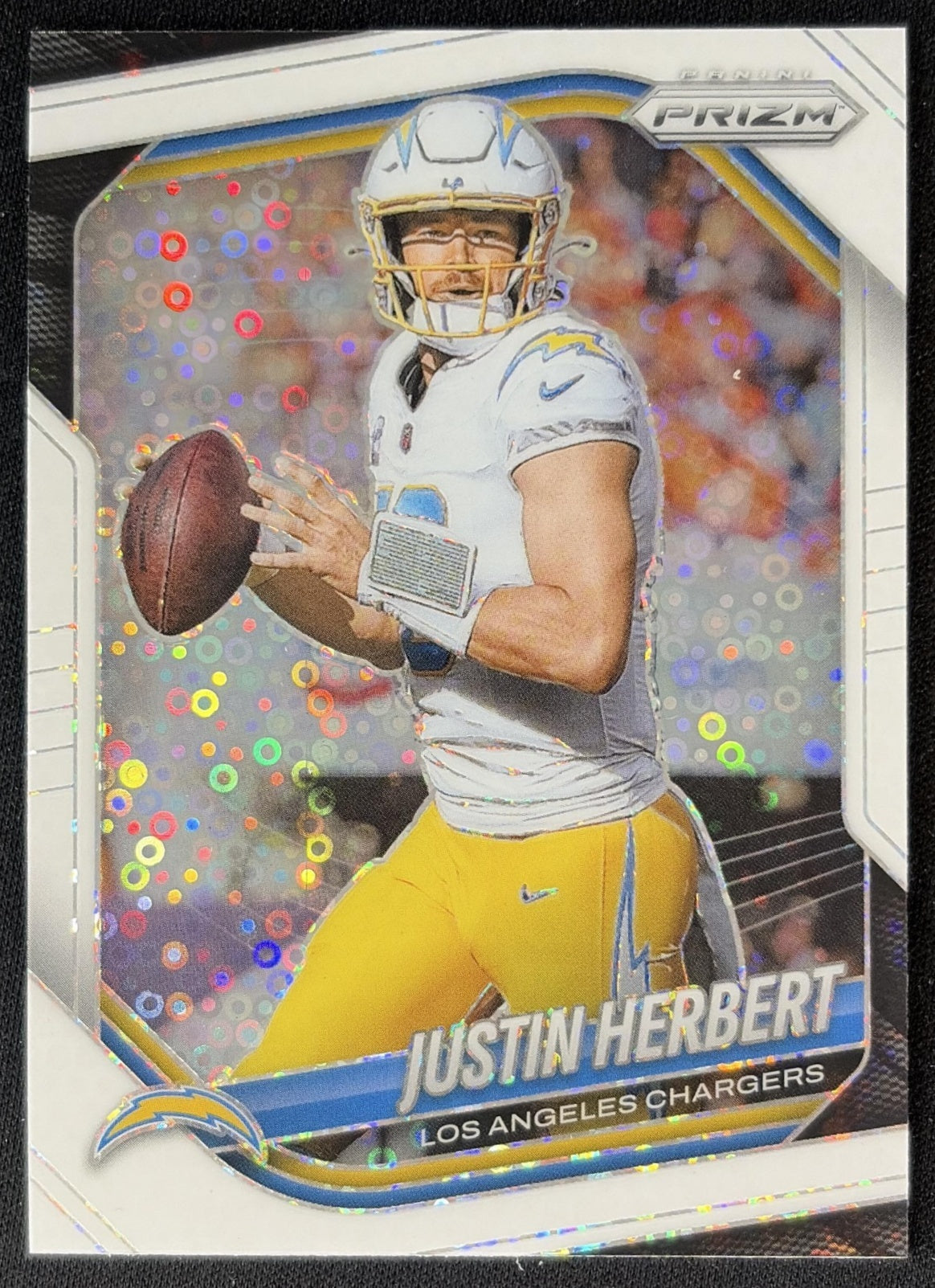 Justin Herbert 2025 Panini Prizm White Disco Chargers front