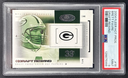Brett Favre 2004 Fleer Hot Prospects Draft Rewind PSA 9 Packers Sports Trading Cards