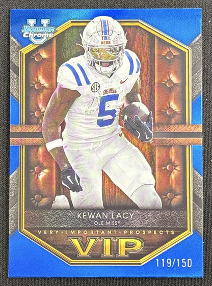 Kewan Lacy 2026 Bowman Very Important Prospects Blue Refractor /150 Rebels