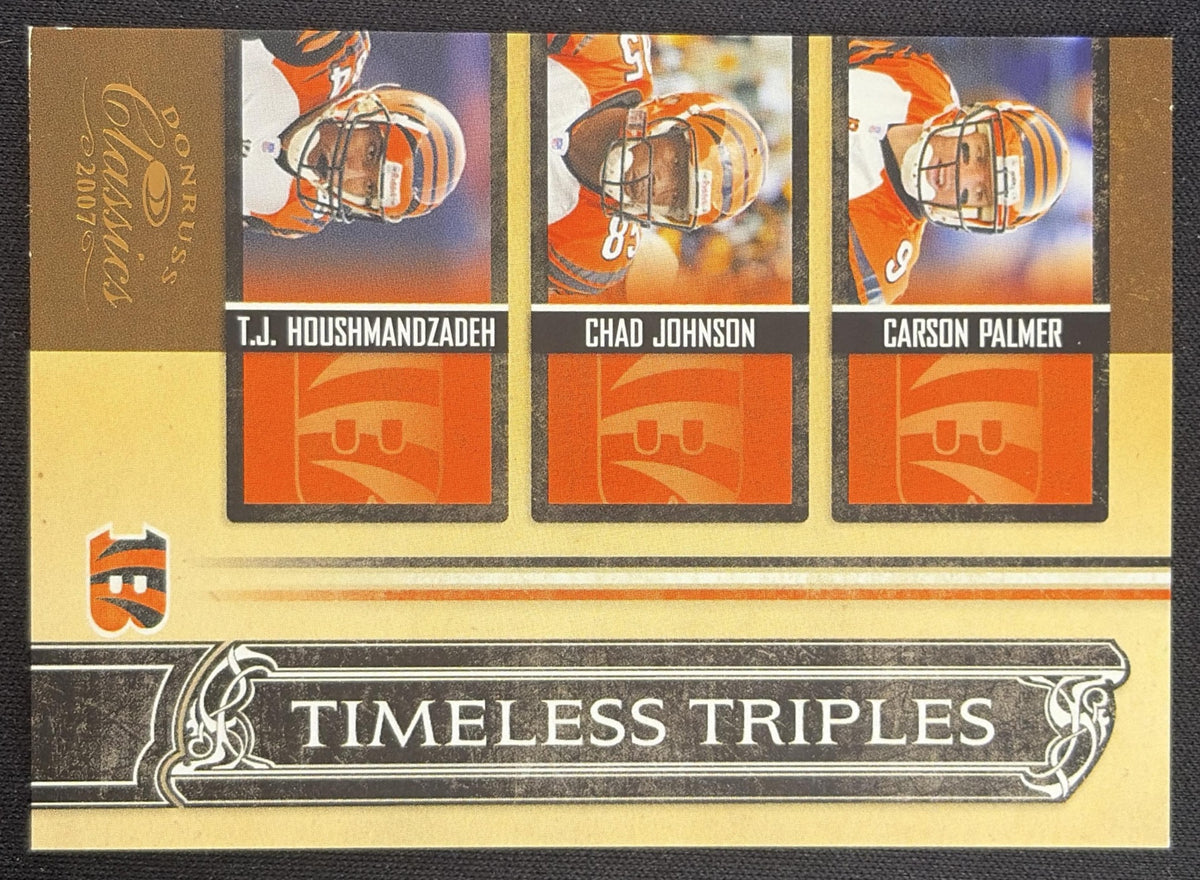 Carson Palmer Chad Johnson T.J. Houshmandzadeh 2007 Donruss Classics Timeless Triples Bronze /1000 Bengals