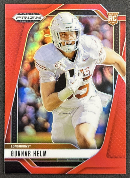 Gunnar Helm 2025 Panini Prizm Draft Picks Red /399 Titans front