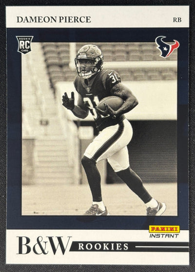 Dameon Pierce 2022 Instant Black & White Rookies Texans Sports Trading Card