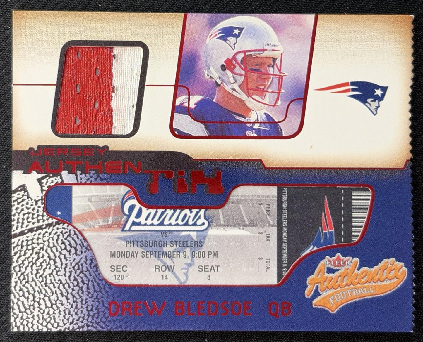Drew Bledsoe Authentix Game-Worn Jersey Patriots Sports Trading Cards