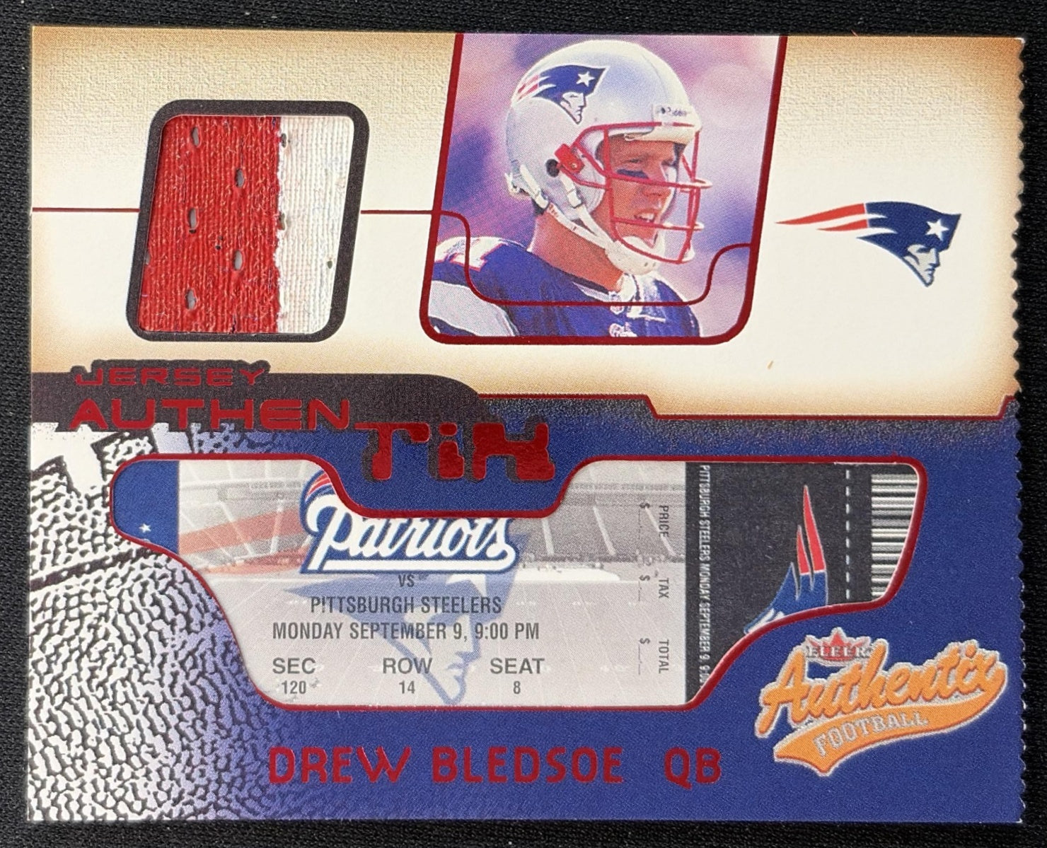 Drew Bledsoe Authentix Game-Worn Jersey Patriots Sports Trading Cards