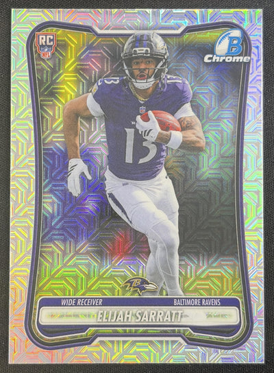 Elijah Sarratt 2026 Bowman Chrome NFL Mojo Refractor Ravens Baltimore Ravens Sports Trading Card