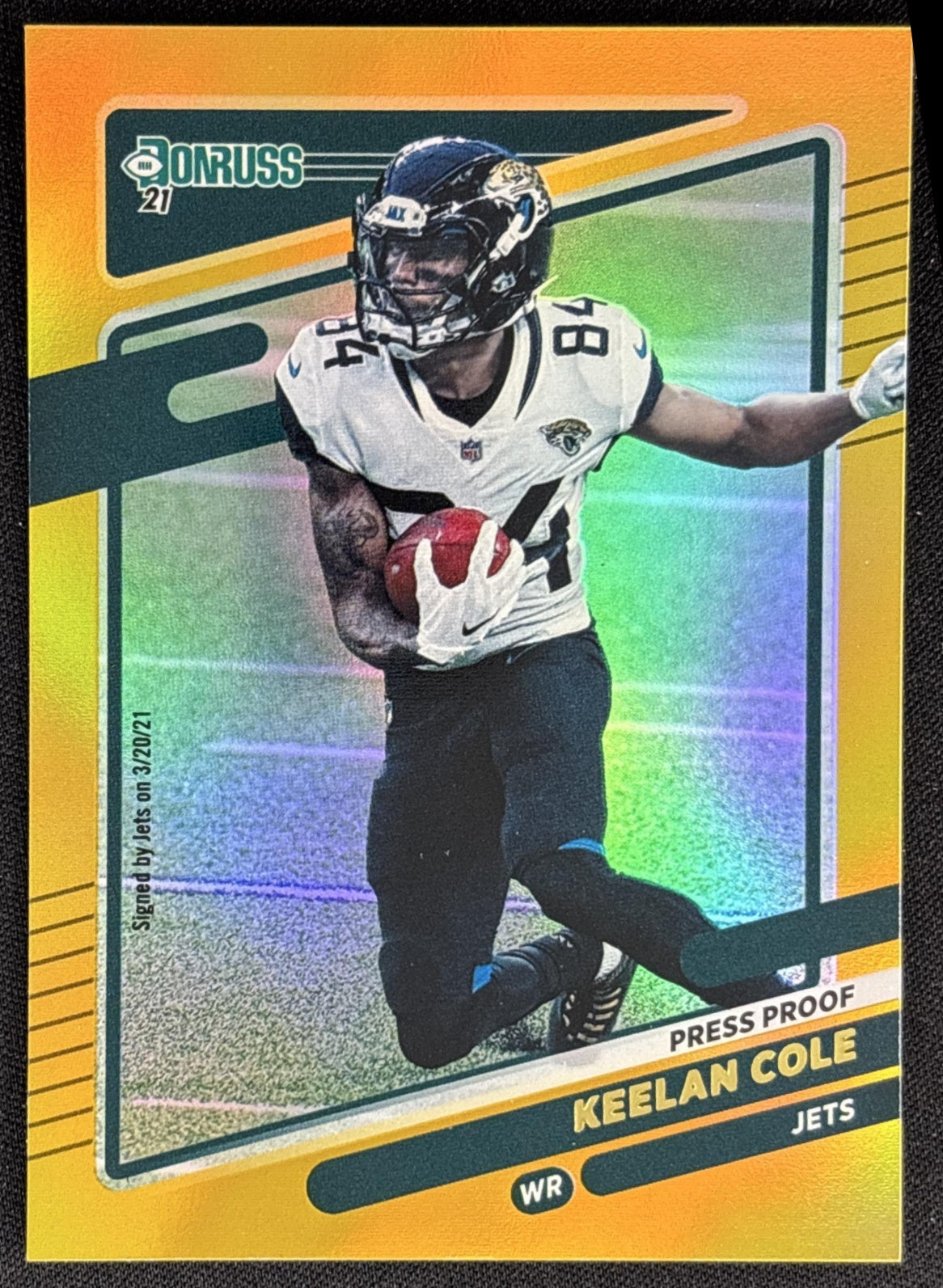 Keelan Cole 2021 Panini Donruss Press Proof Premium Jets