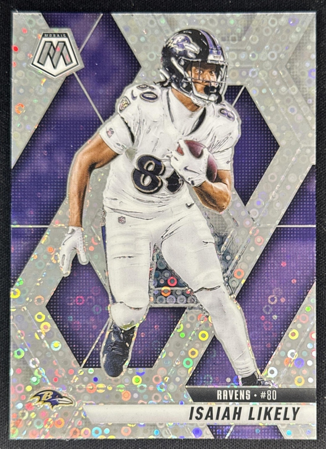 Isaiah Likely 2025 Panini Mosaic No Huddle Silver Prizm Ravens Sports Trading Cards