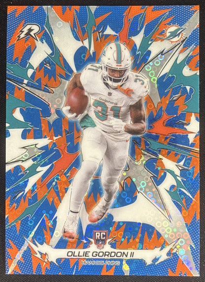 Ollie Gordon II 2025 Topps Resurgence Blue and Orange Spark Refractor Dolphins Miami Dolphins Default Title Sports Trading Cards