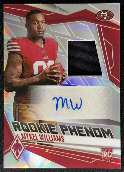Mykel Williams 2025 Phoenix Rookie Phenoms Jersey Auto Silver Prizm /149 49ers front