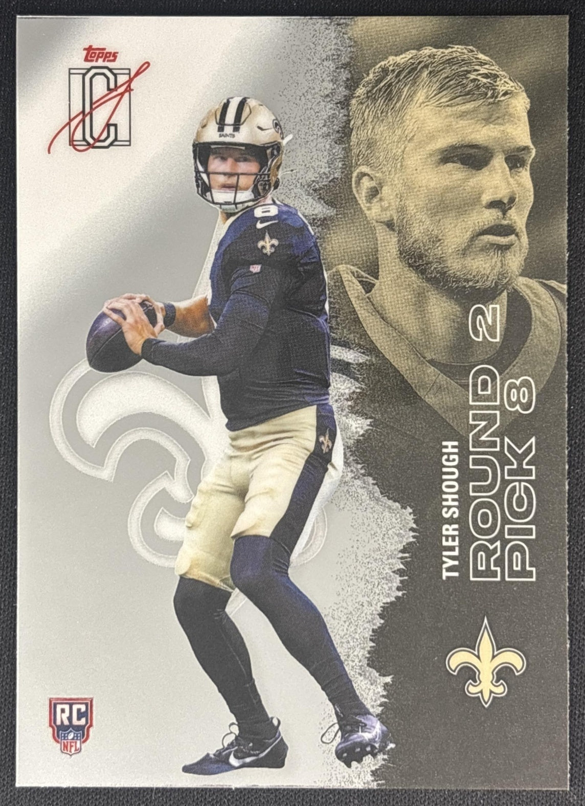 Tyler Shough 2025 Topps Signature Class Chrome Rookie Saints front