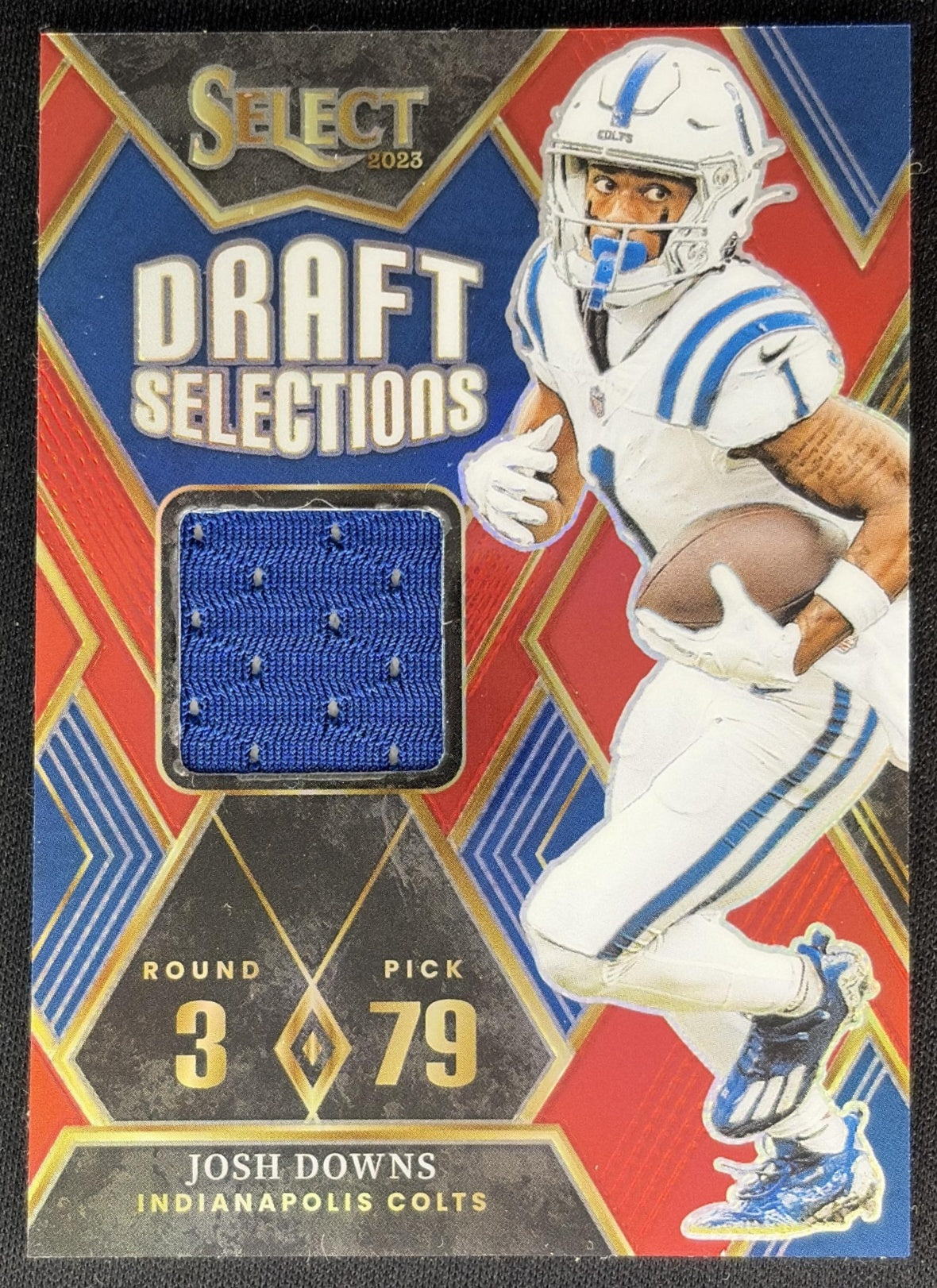 Josh Downs 2023 Panini Select Draft Selections Memorabilia Red Prizm Colts front