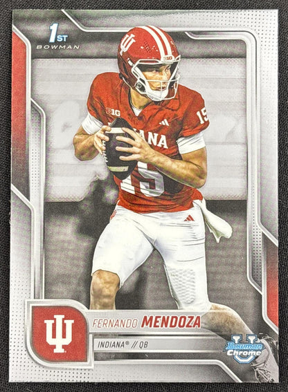 Fernando Mendoza 2025 Bowman Chrome University Prospects Hoosiers