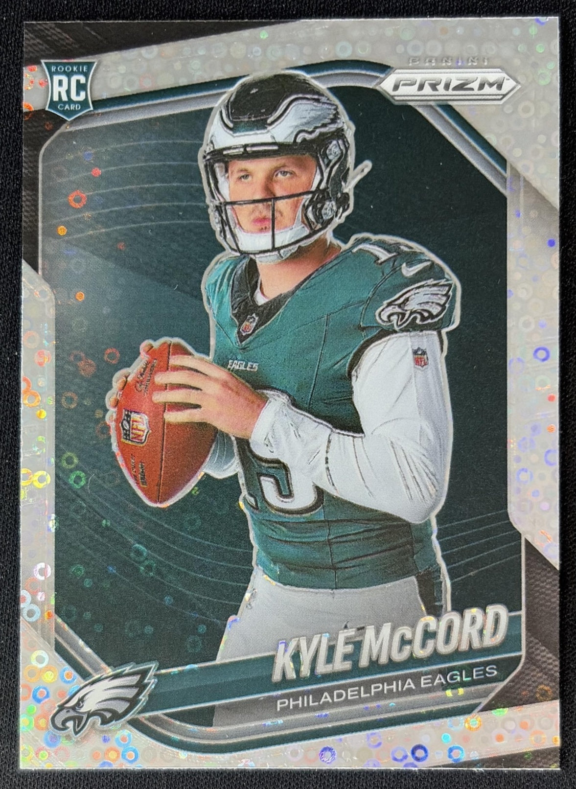 Kyle McCord 2025 Panini Prizm Rookie Variations No Huddle Eagles front