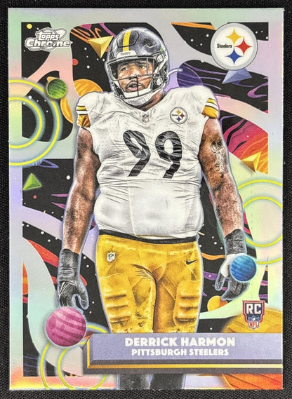 Derrick Harmon 2025 Topps Cosmic Chrome Refractor Steelers