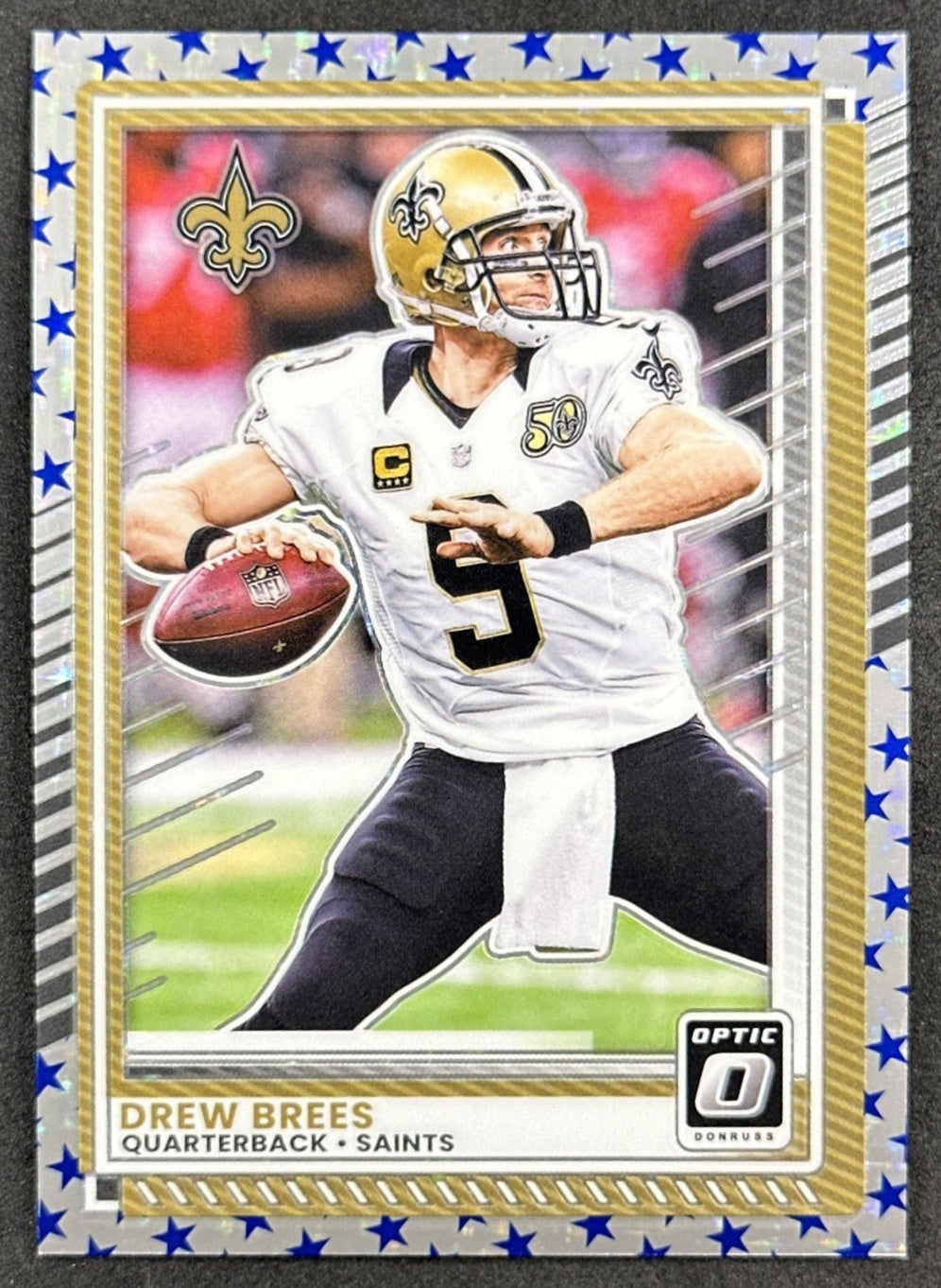 Drew Brees 2025 Panini Donruss Optic Stars Prizm Saints front