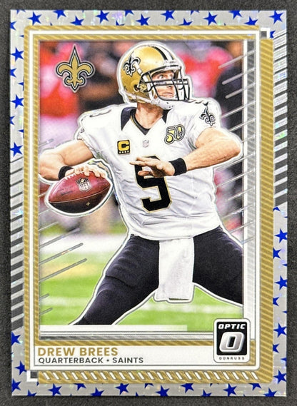 Drew Brees 2025 Panini Donruss Optic Stars Prizm Saints front