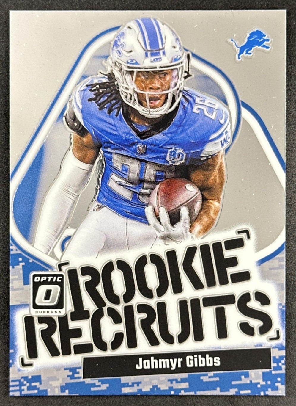 Jahmyr Gibbs 2023 Panini Donruss Optic Rookie Recruits Lions Sports Trading Card