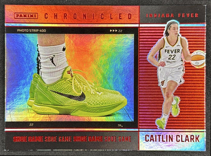 Caitlin Clark 2025 Panini Chronicled Shoe Game Red Holo Fever 71 Indiana Fever