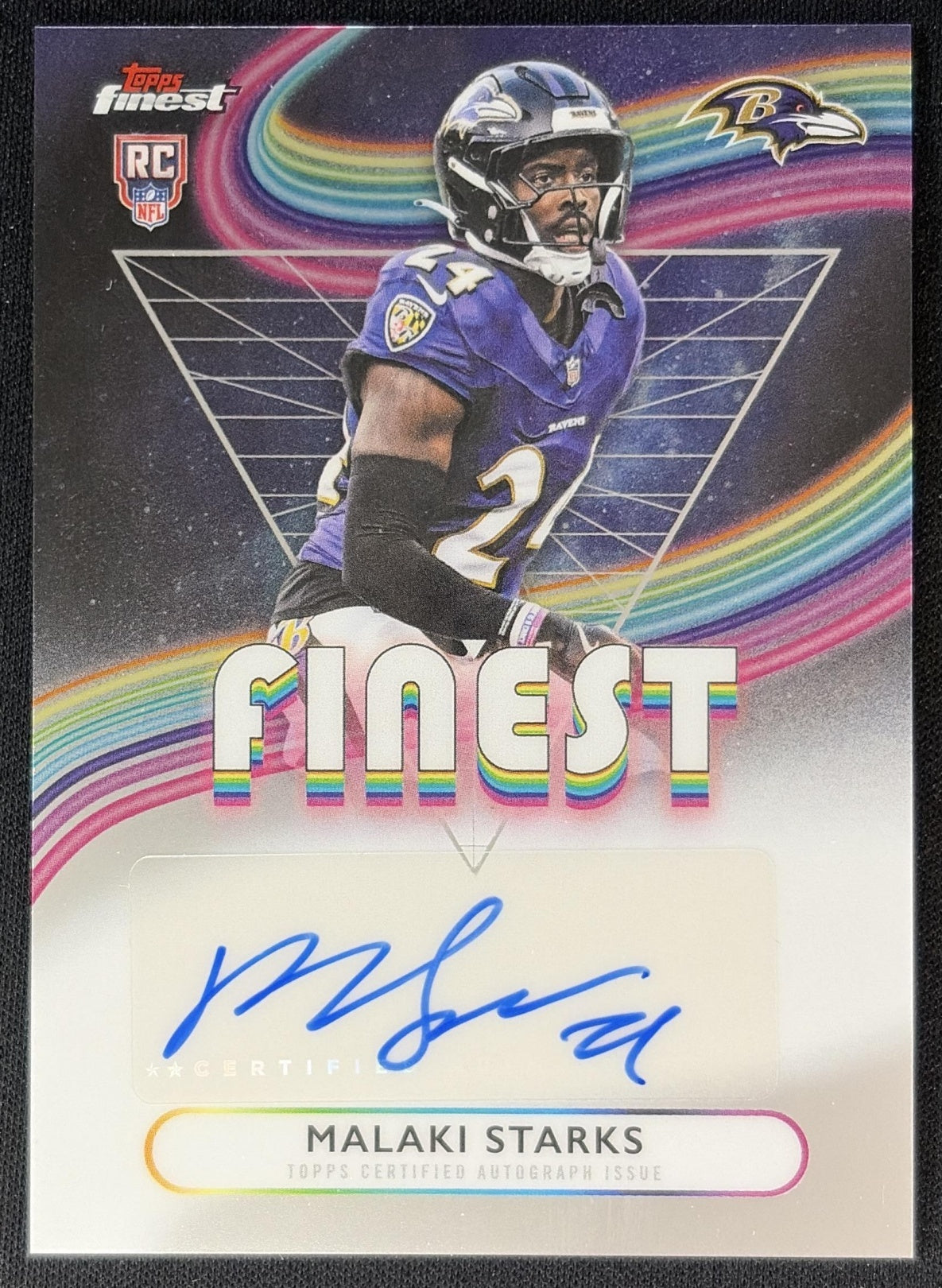 Malaki Starks 2025 Topps Finest Rookie Auto Ravens Football