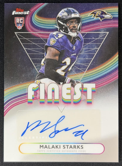 Malaki Starks 2025 Topps Finest Rookie Auto Ravens Football