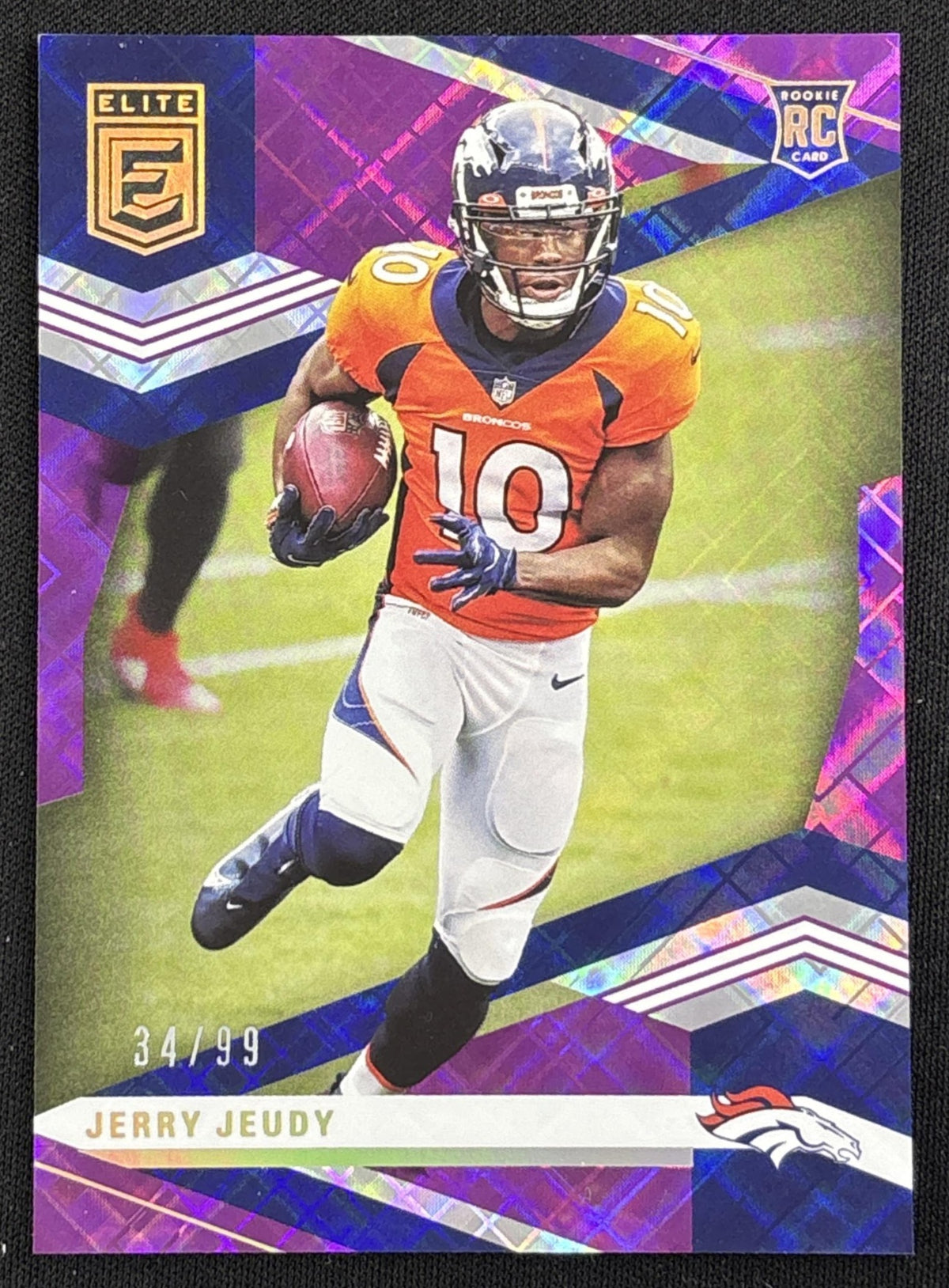 Jerry Jeudy 2020 Panini Chronicles Elite Update Purple /99 Broncos - Front