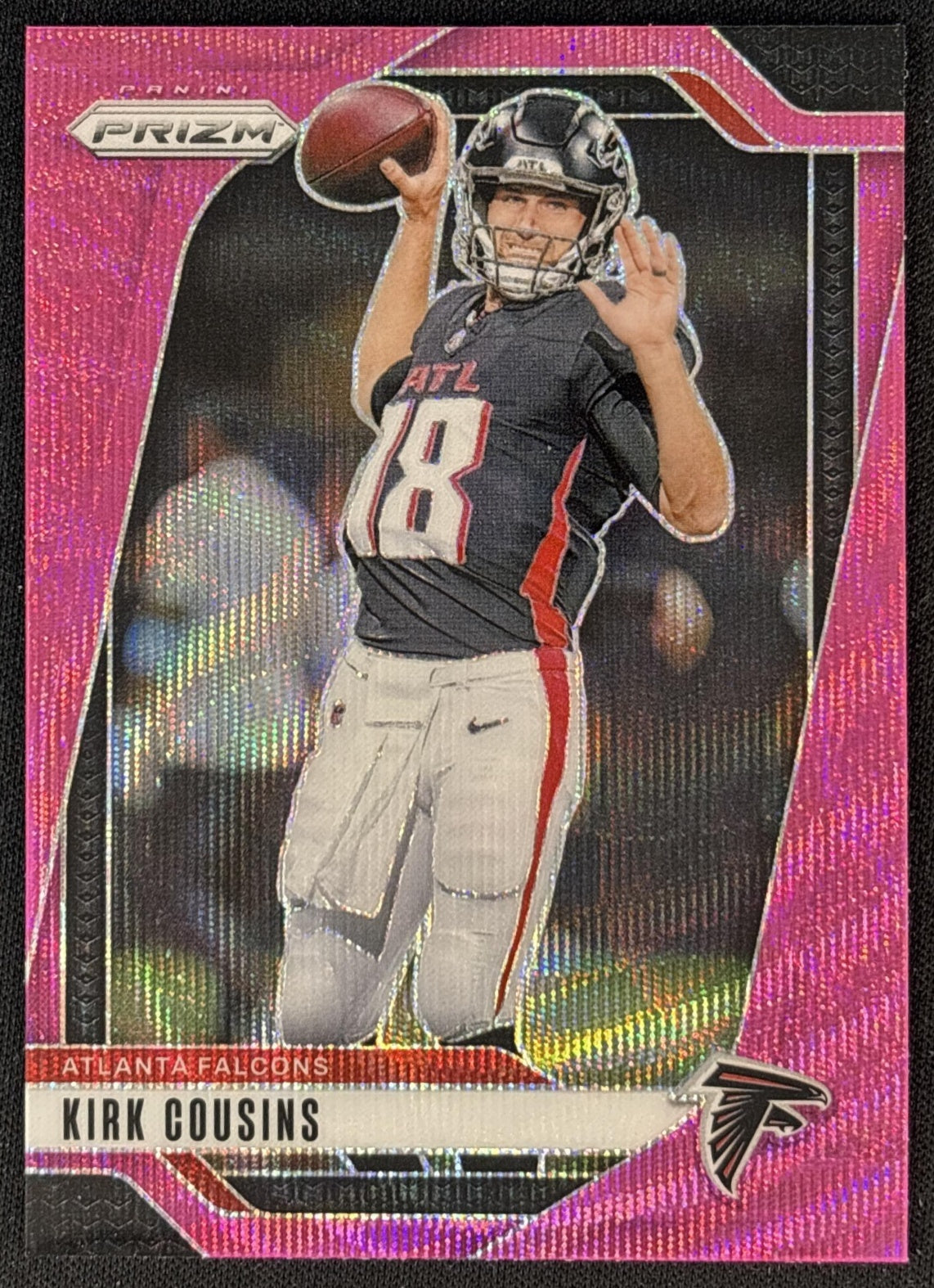 Kirk Cousins 2024 Panini Prizm Pink Wave Falcons front