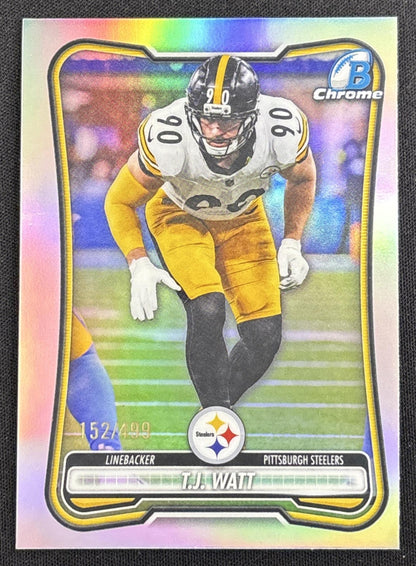 T.J. Watt 2026 Bowman Chrome NFL Refractor /499 Steelers Sports Trading Card
