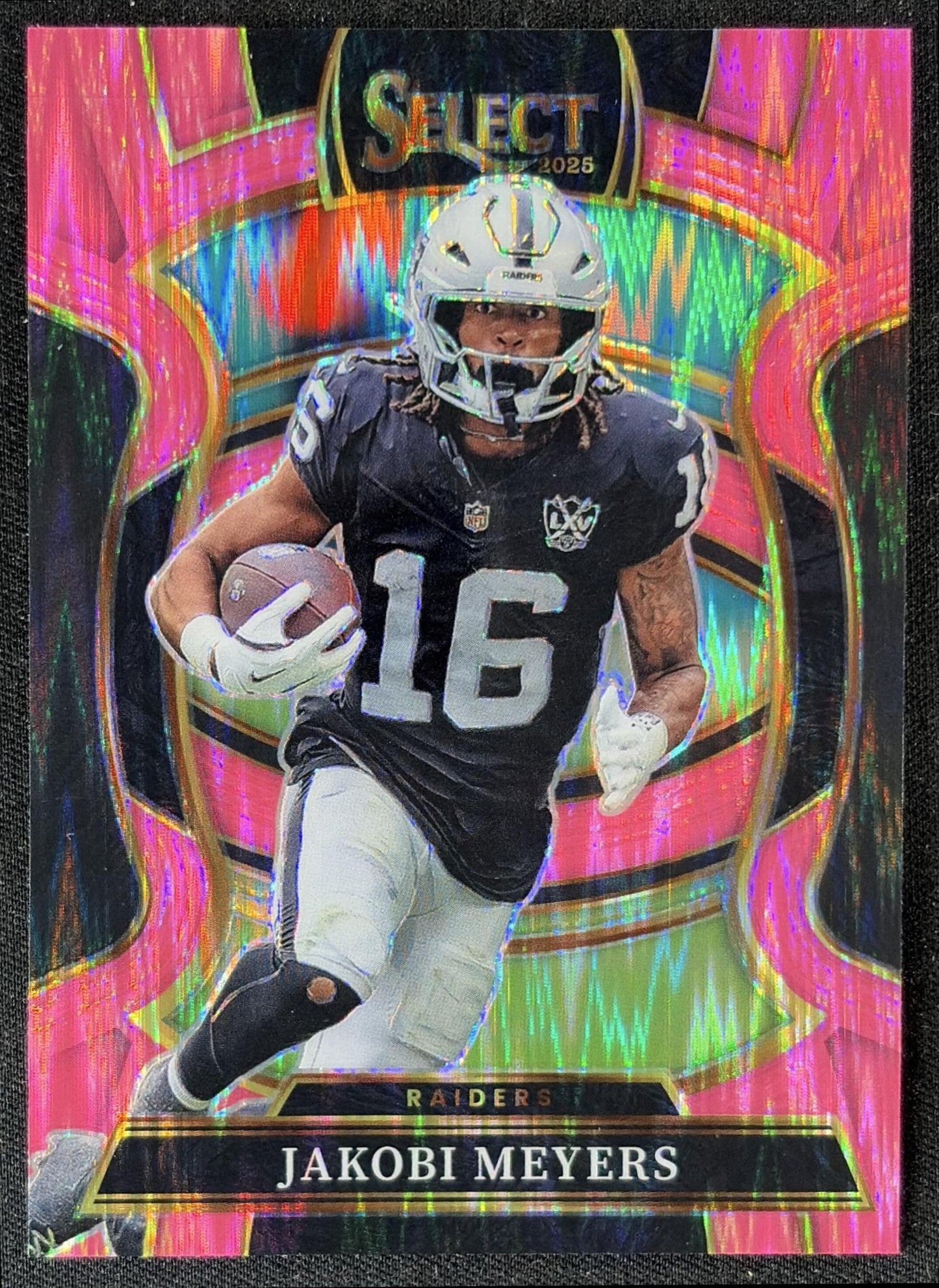 Jakobi Meyers 2025 Panini Select Concourse Pink Prizm Shock Raiders