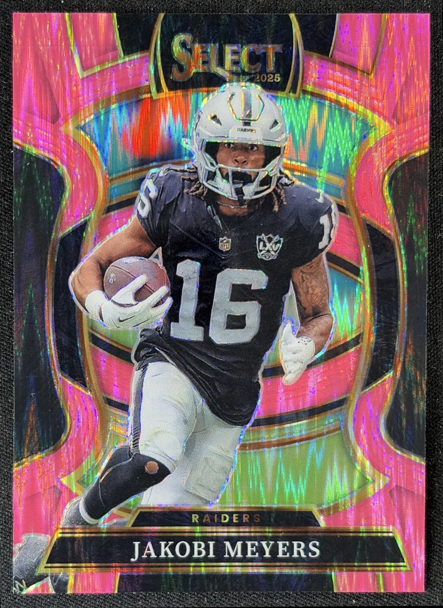 Jakobi Meyers 2025 Panini Select Concourse Pink Prizm Shock Raiders