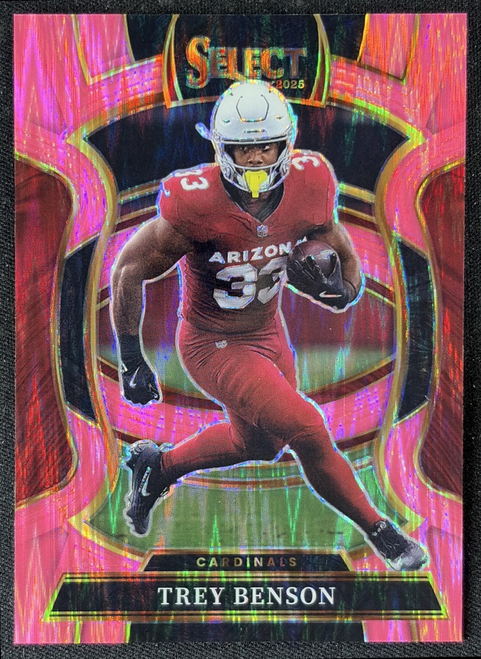 Trey Benson 2025 Panini Select Concourse Pink Prizm Shock Cardinals