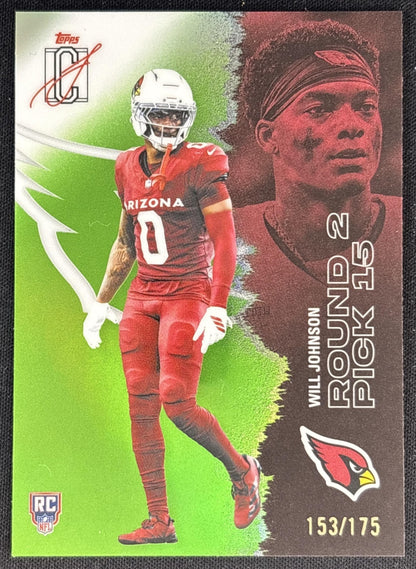 Will Johnson 2025 Signature Class Chrome Rookie Lime Refractor /175 Cardinals front