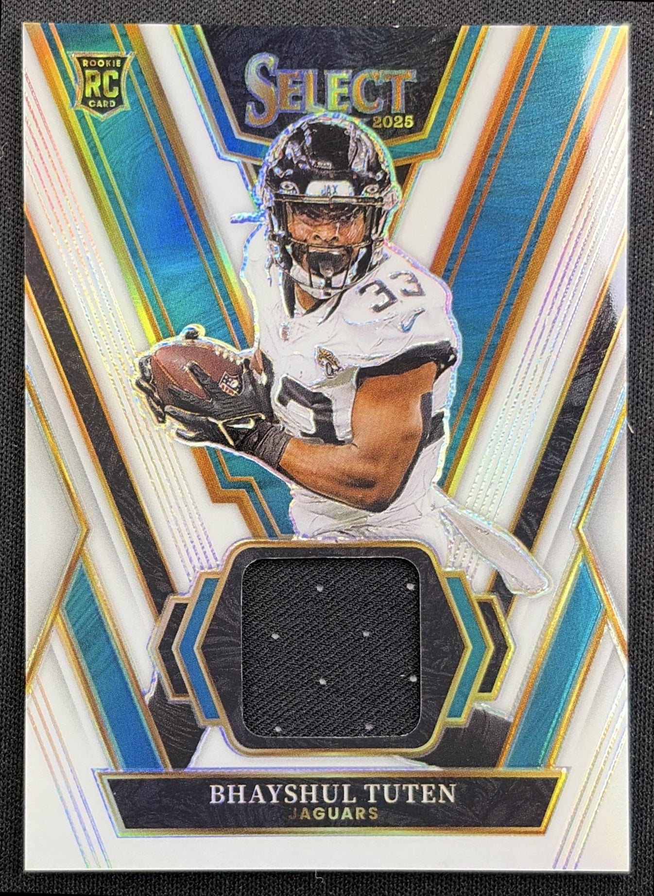 Bhayshul Tuten 2025 Panini Select Rookie Swatches White Prizm /99 Jaguars
