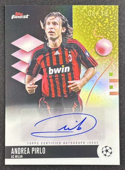 Andrea Pirlo 2025 Topps Finest UEFA Club Competition Auto Black Refractor /10 Milan