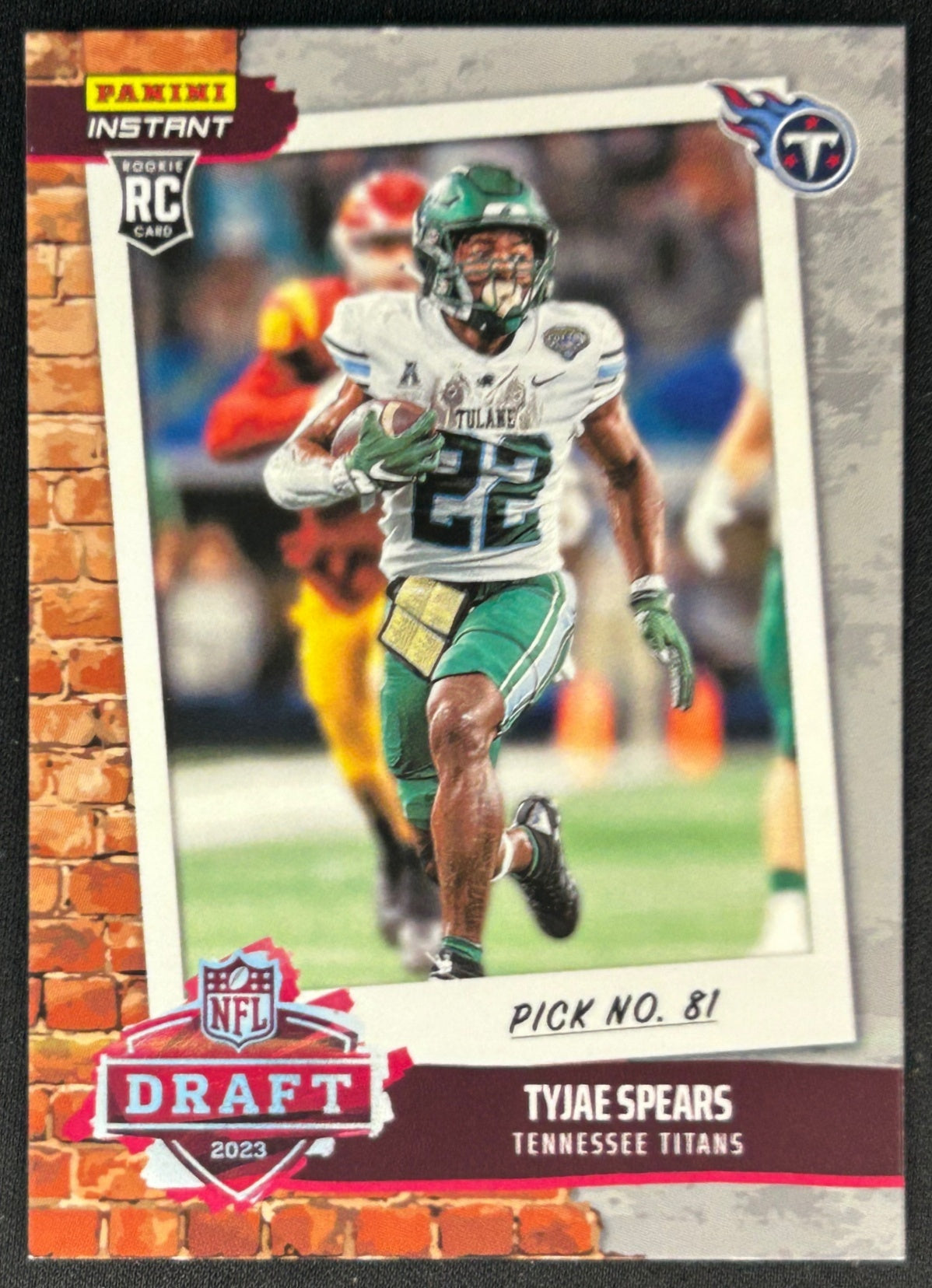 Tyjae Spears 2023 Instant NFL Draft Night Titans front