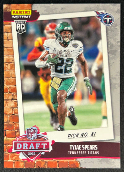 Tyjae Spears 2023 Instant NFL Draft Night Titans Sports Trading Card