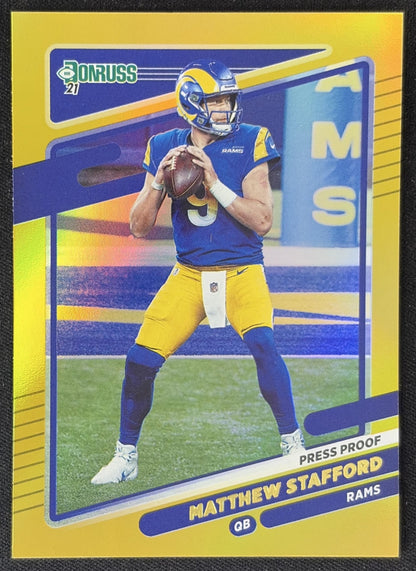 Matthew Stafford 2021 Panini Donruss Press Proof Premium Rams - Los Angeles Rams