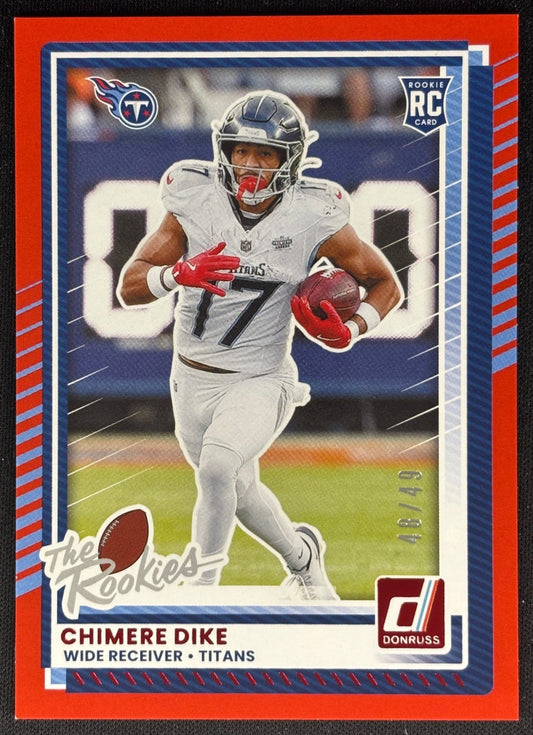 Chimere Dike 2025 Donruss Rookies & Highlights Red /49 Titans