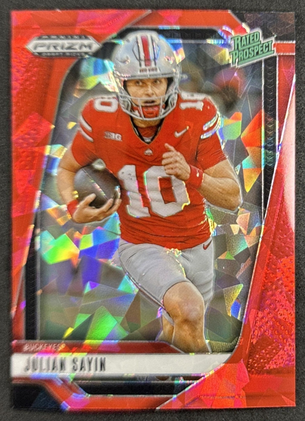 Julian Sayin 2025 Panini Prizm Draft Picks Red Ice Ohio Buckeyes