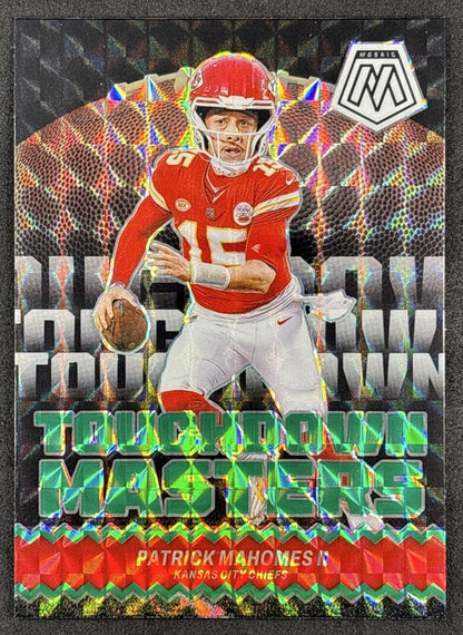 Patrick Mahomes II 2024 Panini Mosaic Touchdown Masters Green Chiefs front