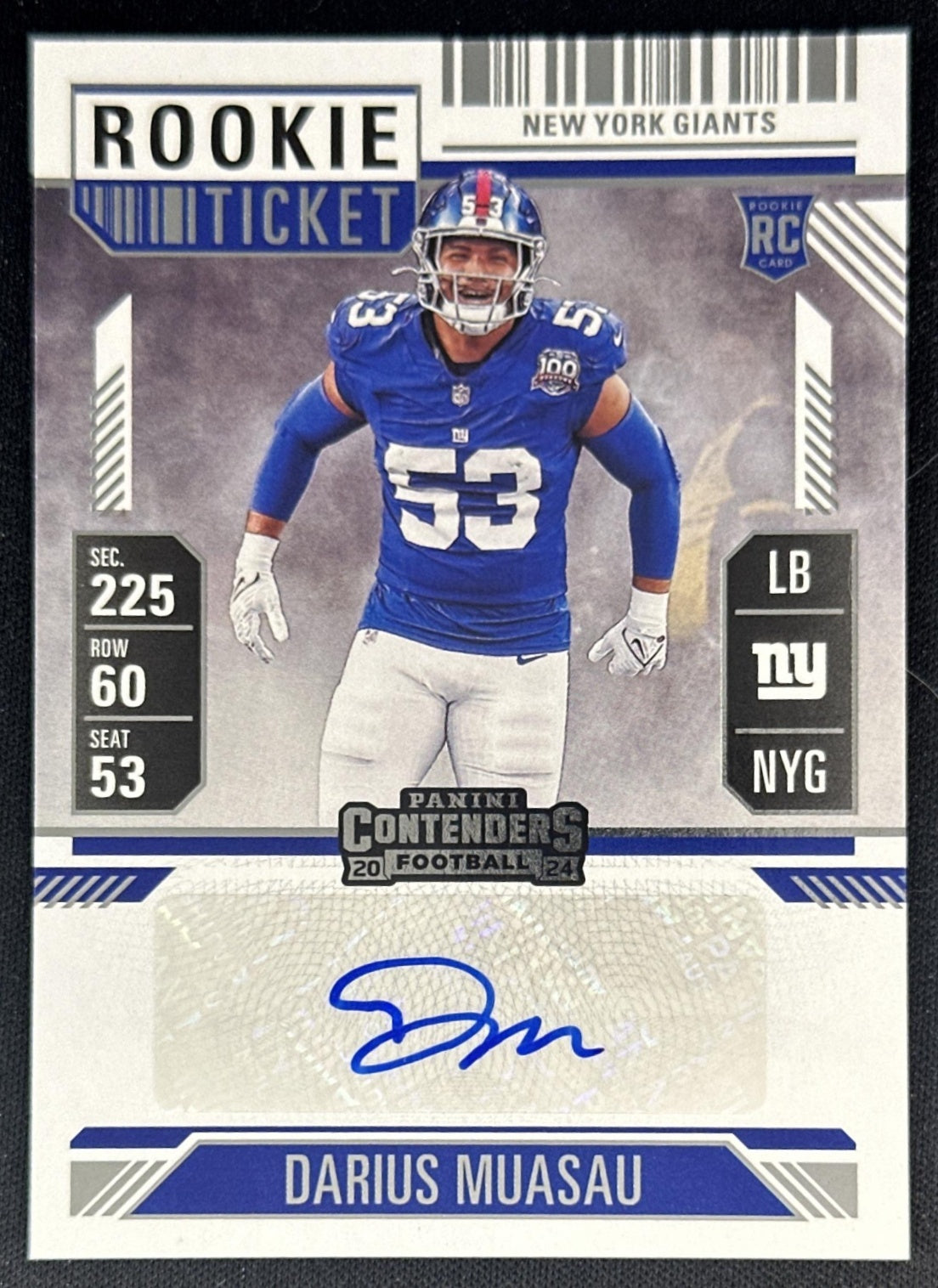 Darius Muasau 2024 Panini Contenders Rookie Ticket Auto Giants Default Title Sports Trading Cards