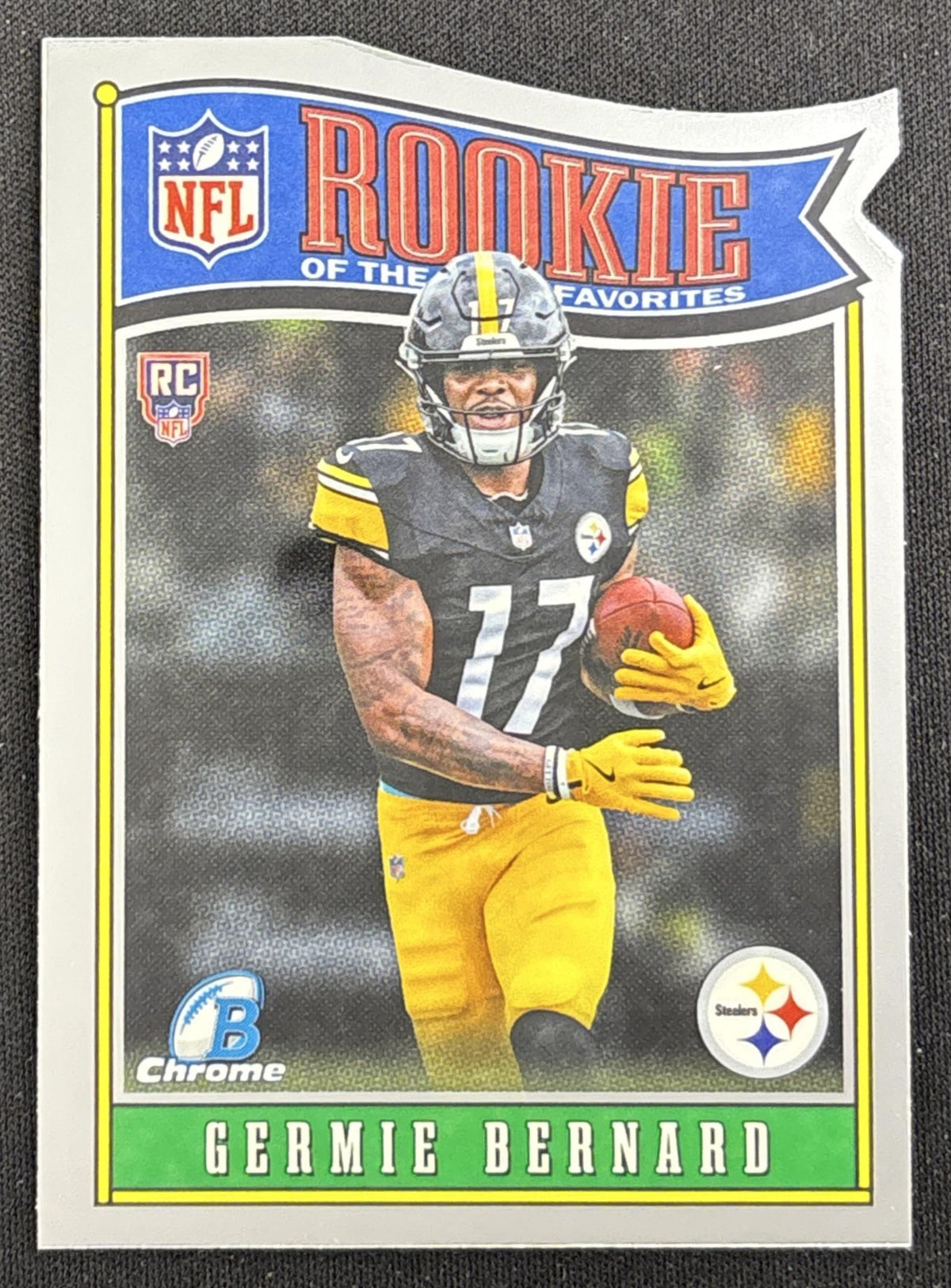 Germie Bernard 2026 Bowman Chrome ROY Favorites Steelers
